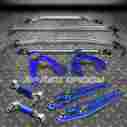 Spk10pchc92lca 92-95 2cbk 4alubl Speed Daddy 4pc Upper Lower Strut Bars Blue Control Arm Front Rear Camber Kit Civic Dc Powder-coated