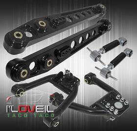 Lca-0069bk Ajp Distributors For Honda Civic 96-00 Front And Rear Camber Kit Lower Control Arms Lca All Black