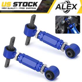 Al-9802b Alex Blue Adjustable Steel Rear Camber Control Arm Kit For 88-00 Civic Ee/ef/eg/eh/ej