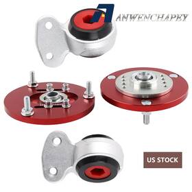 Bus002-sl-w Anwenchapey Sap002-rd 4pcs For Bmw E46 Aluminum Control Arm Bushings Camber Plate Top Upper Mount Us