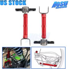 Cr052-rd-t Aosuracing 2x Rear Control Camber Arm Adjustable For 02-06 Acura Rsx Honda Civic 01-05 Red