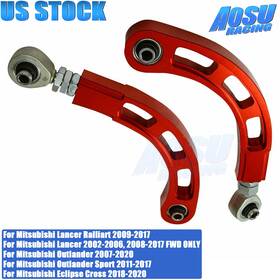 Wg-098-red-t Aosuracing New Red For Mitsubishi Lancer 02-06 08-17 Adjustable Rear Bearing Camber Arm Kit