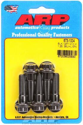673-1004 Arp M10 X 1.25 35 12-point Chromoly Bolts Set Of 5 Black Oxide