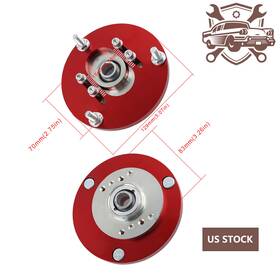Sap002-rd-w Automotiveparts-world Red For Bmw E36 323i 325i 3 Series Front Coilover Top Mount Camber Plate Kit New