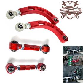 Cr054-rd-w Automotiveparts-world Wg-098-red 4pcs Adjustable For 02-06 Lancer Spherical Bearing Rear Camber Arm Toe Set Usa