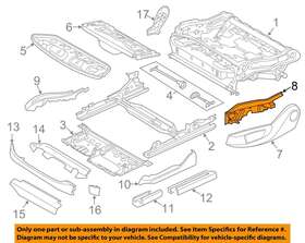 52107317458 Bmw Oem 14-16 X5 Seat Track-rail Cover Right