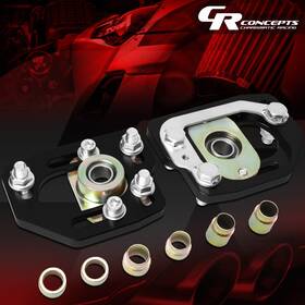 Crc-cbkpltfm90bk Charismatic Racing Concepts Pair Aluminum Front Adjustable Camber/caster Plates Black For 90-93 Ford Mustang