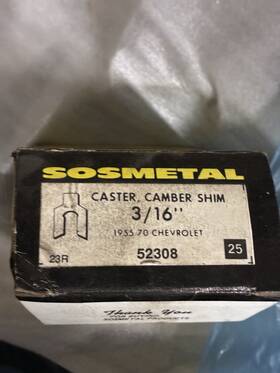 52308 Chevrolet Box Of 25 Caster Camber Shim 3/16 Fits 1955-1970
