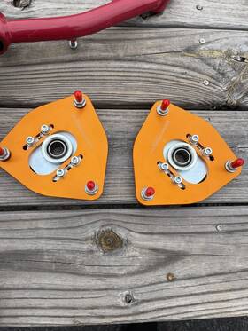 2olk51 Maxpeedingrods 2 Pcs Front Mount Adjustable Camber Plate For Subaru Impreza Wrx Sti 04 Gda Gdb