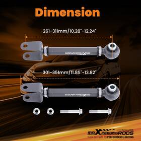 Cplu36 Maxpeedingrods 2pcs Adjustable Rear Upper Toe Trailing Arms Kit For 2015-2023 Ford Mustang