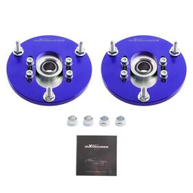 Fb49ni Maxpeedingrods Pair Coil Top Hat Front Mount Camber Plates For Bmw E46 3 Series 1998-2005 Blue