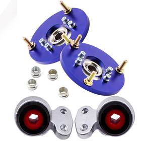 N6owc4 Maxpeedingrods 4x Front Lower Control Arm Urethane Bushings Blue Camber Plates For Bmw E46