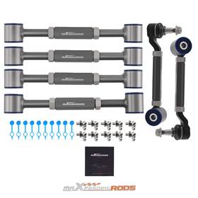Rlg653 Maxpeedingrods Adjustable Rear Upper Lower Camber Arms Toe Kits For Honda Accord 1998-2002