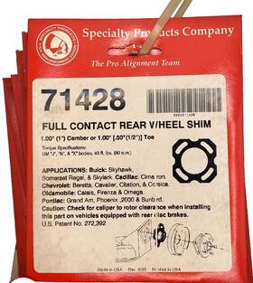 71428 Specialty Products Lot Of 2 Alignment Shim/ Full Contact Rear Wheel Crdb