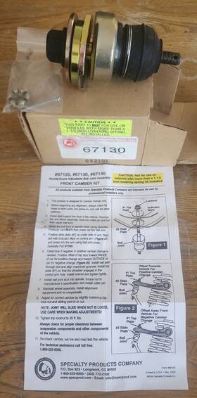 67130 Specialty Products Company #67130 Adjustable Ball Joint Assembly Honda/acura Camber Kit