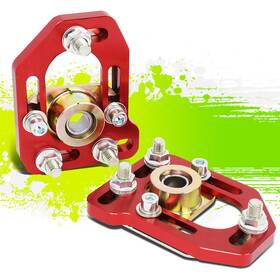 Tsk-cbkpltfm79rd Top Street King For 79-89 Ford Mustang Front 2pcs Aluminum Adjustable Camber/caster Plates Red