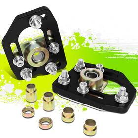 Tsk-cbkpltfm90bk Top Street King For 90-93 Ford Mustang Front 2pcs Aluminum Adjustable Camber/caster Plates Black