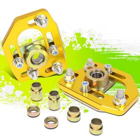 Tsk-cbkpltfm90gd Top Street King For 90-93 Ford Mustang Front 2pcs Aluminum Adjustable Camber/caster Plates Gold