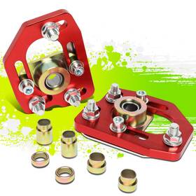 Tsk-cbkpltfm90rd Top Street King For 90-93 Ford Mustang Front 2pcs Aluminum Adjustable Camber/caster Plates Red