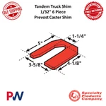 Spc Tandem Truck Shim 1/32" Piece 4.125 In. Long For Prevost Caster 36060. Fixed Price $66.93.