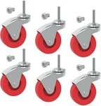 Big Red 2.5 Inch Stem Caster Wheels Set Of 6,HEAVY Duty 360 Degree Swivel. Fixed Price $26.51.