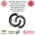Spc Rear Shim Set Of 18 For 11-19 Chevy Cruze Volt & 12-17 Buick Verano #71030. Fixed Price $139.40.