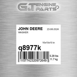 Q8977K Washer Fits John Deere (surplus Open Box). Fixed Price $114.87.