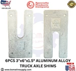 Pack Specialty Products Company Truck Aluminum Alloy 3"X6"X1.5 Axle Shims Usa. Fixed Price $57.89.
