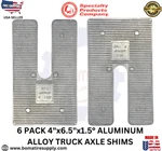 6PCS Specialty Products Company Truck Aluminum Alloy 4"X6.5"X1.5 Axle Shims Usa. Fixed Price $73.99.