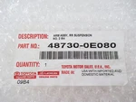 Genuine Oem Toyota 48730-0E080 Passenger Rh Rear Control Arm. Fixed Price $126.00.