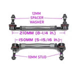 Universal Fit Sway Bar Adjustable Links Range 150-210MM For Car. Fixed Price $59.50.