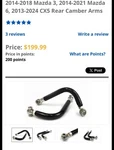 Selling New Corksport Rear Camber Arms. Fixed Price $100.00.
