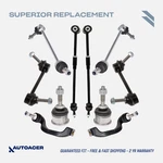 Autoacer -10P Front Rear Suspension Links Tie Rods Ball Joints For Jaguar S-type. Fixed Price $199.00.