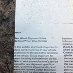 Nos Trw 13543 Yellow 1/4 Degree Wheel Alignment Shims Brand New!. Fixed Price $13.75.