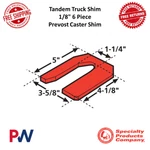 Spc Tandem Truck Shim 1/8" Piece 4.125 In. Long For Prevost Caster #36062. Fixed Price $77.63.