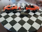 M2 1/64 Detroit Muscle Orange 74 Chevy K5 BLAZER&71 Camaro Ss On Trailer. Fixed Price $63.00.