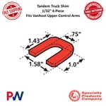 Spc Tandem Truck Shim 1/32" Piece Fits Vanhool Upper Control Arms #36050. Fixed Price $54.30.