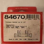 Spc Specialty Products Camber Adjusting Kit .5 84670 Accord Vigor 1986-1993 Nib. Fixed Price $16.99.